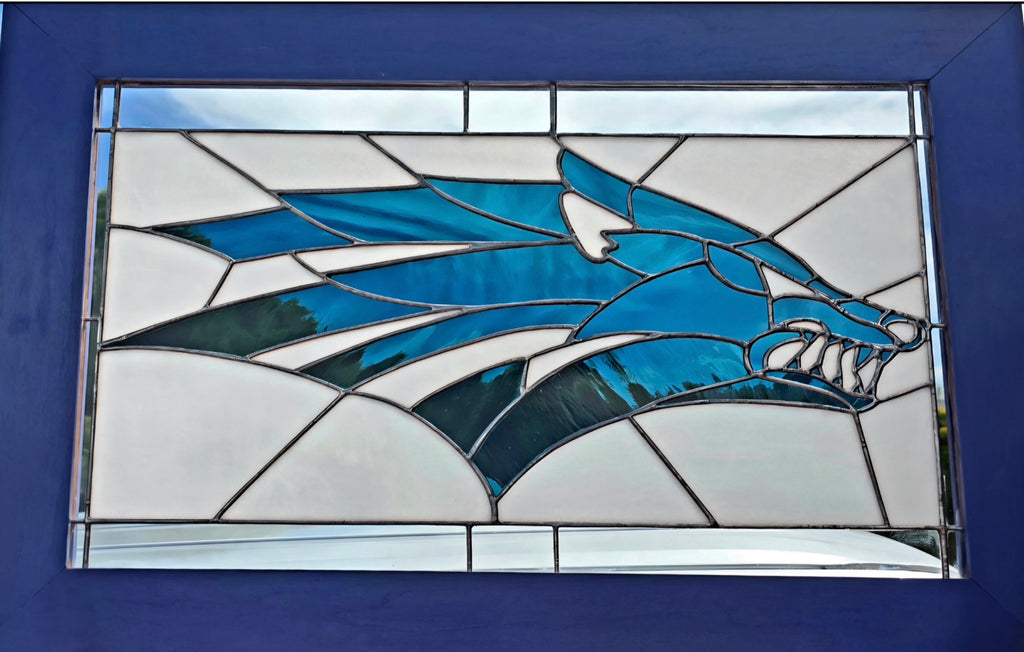 Nevada Wolf Pack Stained Glass Panel