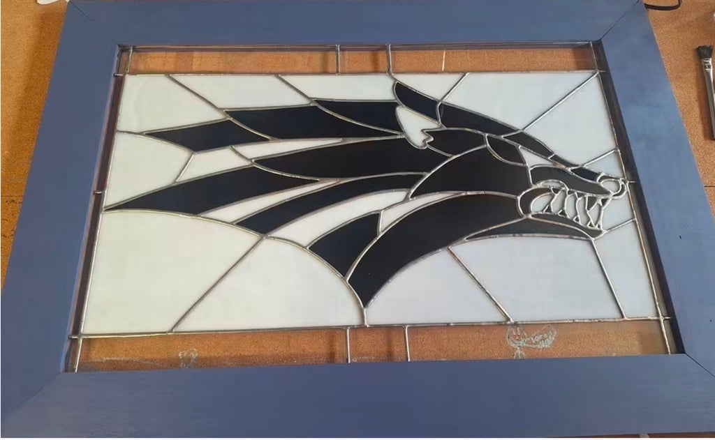 Nevada Wolf Pack Stained Glass Panel